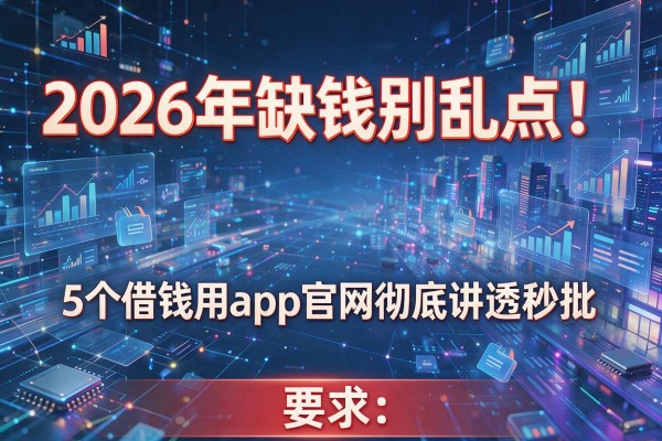 2026年缺钱别乱点！揭秘5个借钱用app官网彻底讲透秒批！