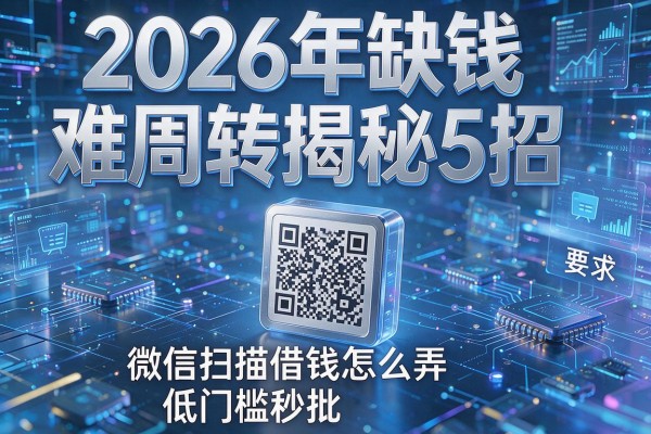 2026年缺钱难周转揭秘5招微信扫描借钱怎么弄低门槛秒批！